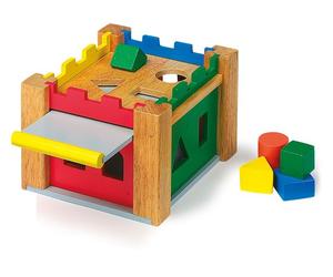 CASTELLO di legno con elementi di forme diverse da inserire nelle aperture