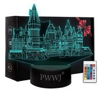 Castello di luce notturna 3D, lampada per illusioni creative, luci RGB acriliche a LED che cambiano