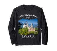 Castello di Neuschwanstein in Baviera Germania Souvenir Uomini Ragazzi Maglia a Manica