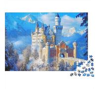 Castello di Neuschwanstein Paesaggio Invernale Puzzle 1000 Pezzi Puzzle per Adulti Relax Arredo Regalo 70x50cm/1000pcs