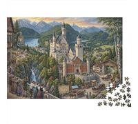 Castello di Neuschwanstein Puzzle 1000 Pezzi,Cartone Di Qualità,Idea Regalo,Antistress,Gioco Educativo,Decorazione Casa,Adulti E Ragazzi,dai 14 Anni,Sfida Impossibile 52x38cm