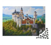 Castello di Neuschwanstein Puzzle 1000 Pezzi Castelli europei Puzzle Legno Premium Facile Da Comporre Per Adulti Idea Regalo Decorazione Famiglia Giochi Rilassamento E Intelligence 1000pcs (75x50cm)