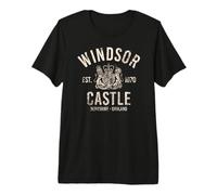 Castello di Windsor EST. 1070 Berkshire Inghilterra Crema Invecchiato Maglietta Premium