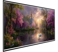 Castello Diamond Painting Kit Completo, Diamond Painting Lago Pittura Diamante Adulti Fai da Te 5D Piazza Diamantini Crystal Art Kit, Passatempo per Adulti, Decorazione Casa Regalo 50x120cm w-3271