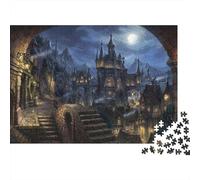 Castello Fantastico Notturno Puzzle 1000 Pezzi Gioco di Puzzle 1000 Pezzi Carta per Adulti Relax Decorazione Regalo Interazione Familiare 38x26cm/1000pcs