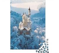 Castello Fiabesco nella Neve Puzzle 1000 Pezzi Carta per Adulti Paesaggio Invernale Gioco di Puzzle 1000 Pezzi Decorazione Famiglia Relax 52x38cm/1000pcs