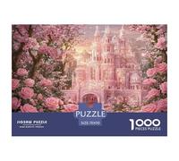 Castello fiabesco Puzzle 1000 Pezzi Puzzle per Adulti Giardino rosa Gioco di Puzzle 1000 Pezzi Relax Decorazione domestica 70x50cm/1000pcs