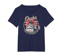 Castello Giapponese di Osaka Kanji Castello di Osaka Souvenir Maglietta, Donna Plus-Size, Navy, 1X