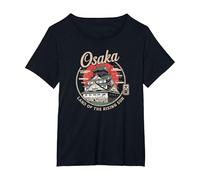 Castello Giapponese di Osaka Kanji Castello di Osaka Souvenir Maglietta, Donna Plus-Size, Nero, 6X