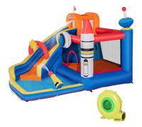 Castello Giostra Gonfiabile 340x270x227 cm con Scivolo Piscina e Pompa Muticolor