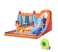 Castello Giostra Gonfiabile 370x270x185 cm con Scivolo Piscina e Pompa