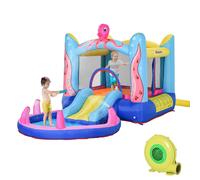 Castello Giostra Gonfiabile 380x200x180 cm con Scivolo Piscina e Pompa
