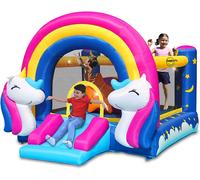 Castello Giostra Gonfiabile Interattivo Fantasy Unicorn con Pompa Happy Hop