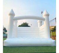 Castello gonfiabile gonfiabile multifunzionale con trampolino per bambini dai 3 anni in su Casa Giardino Festa all'aperto Divertimento e sicurezza inclusa White 3x3M-PVC material