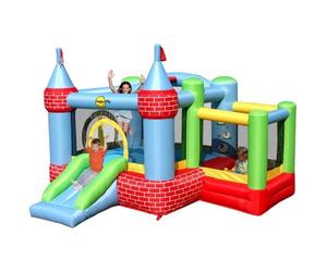 Castello Gonfiabile per Bambini con Motore Saltarello Scivolo Palline