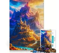 Castello illuminato dal sole delle cime mistiche - Puzzle da 1000 pezzi per adulti - Regalo - Gioco per allenare la mente - Rilassamento - Arte - Assemblaggio - Regalo memorabile 38x26cm
