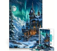 Castello invernale sotto l'aurora boreale - Puzzle da 1000 pezzi per adulti - Gioco di problem solving - Taglio di qualità professionale - Attività rilassante di gruppo al chiuso (38x52cm)