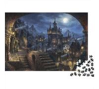 Castello medievale notte Puzzles 1000 Pezzi In Colori Brillanti, Un Gioco Di Puzzle Per Pace Interiore, Ideale Per Attività in Famiglia, Regalo Di Compleanno Originale 70x50cm/1000pcs