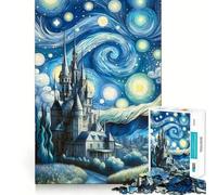 Castello Notte Stellata Van Go Puzzle da 1000 pezzi per adulti Gioco intelligente antistress Assemblaggio Modello Sorpresa di Natale 50x75cm