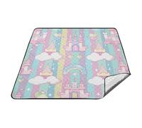 Castello Principessa Del Fumetto Arcobaleno di Colore Impermeabile Picnic Basket Resistente All'aperto del Partito All'aperto Playmat per la Famiglia Regalo Estivo ester