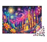 Castello Puzzle Premium 1000 Pezzi Intrattenimento Familiare Giardino dei Fuochi d'Artificio Cosmici Antistress Cartone Qualità, Regalo Per Amatori Di Puzzle 52x38cm/1000pcs