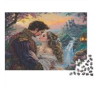 Castello romantico Amore Puzzle 1000 Pezzi Idea Regalo Uomo Donna Coppia baciare al castello Giochi Educativo Sfida Regalo Divertente Gioco Famiglie Decorazione Casa 70x50cm