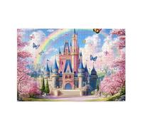 Castello Sfondo Rosa Fiori Di Ciliegio Foresta Arcobaleno 1000 Pezzo Puzzle Per Adulti Puzzle In Legno Per Adulti Regali Decorazione Della Casa