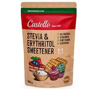 Dolcificante Stevia + Eritritolo 1:1 | 1g = 1g zucchero | Sostituto dello Zucchero 100% Naturale - 0 calorie - 0 Indice Glicemico - Keto e Paleo - 0 Carboidrati - No OGM - Castello since 1907-850 g
