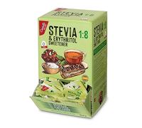 Dolcificante Stevia + Eritritolo 1:8 | 504 bustine da 1g | Sostituto dello Zucchero 100% Naturale - 0 Calorie - 0 Indice Glicemico - Keto e Paleo - 0 Carboidrati - No OGM - Castello since 1907 - 504g