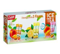 Castello since 1907 Tè Freddo Solubile Zero in Bustine | Multipack 3 Gusti: Pesca, Limone e Mango | Totale 36 Bustine | 1 Bustina = 500 ml di Tè | Zero Calorie | Senza Zuccheri | Senza Aspartame