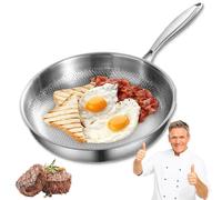 Casten Pan, Casten & Co Titanium Hammered Pan, 100% Non-toxic Titaniums Frying Pan, Extreme Heat-Resistant & Lasts a Lifetime, for Cooking, Induction, Stoves, Oven, Dishwasher Safe (No Lid,11.81in)