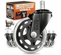 Caster sedia ruote ufficio di ricambio set di 5 rotelle universale Fit Rollerblade Style 7,6 cm di intelligente | no tappetino resistente protezione per legno duro per piastrelle in vinile tappeto