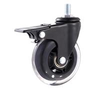 Caster wheels, (5 confezioni) 3 pollici M6/M8/M10 PU Vite Rullo Ruota Ghiaccio Elettroforesi Attrezzatura di intrattenimento Scooter Universale/Freno Muto Rotella ，for furniture(M10-Brake)