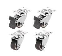 caster wheels， Ruote girevoli universali in gomma morbida for mobili da 1-2 pollici for carrello con piattaforma,For All Scenarios(Brake and no brake,1.0 Inch)