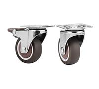 Caster Wheels Set Duty Furniture Mute Soft Swivel Casters Office Chair Caster Wheels Roller for Platform Trolley Chair Heavy Duty Casters (Size : With Brake)