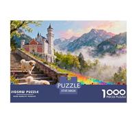 Casterino di Neuschwanstein Puzzle in Legno Impermeabile DIY Puzzles Da 1000 Pezzi Per Adulti Sfidanti E Rompicapo Giochi Educativi