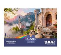 Casterino di Neuschwanstein Puzzle in Legno Impermeabile Puzzles Da 1000 Pezzi Regali Per Adulti Colorati Giochi Educativi