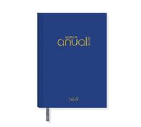 •Casterli - Agenda annuale 2024 Basic Edition, Giorno pagina - Basic Pastello. (Blu marino) con coperchio foderato e imbottito, lettere 2023 stamping in oro. Con formato A5, 16 x 22 cm