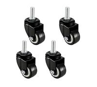 Casters 4Pcs 1.5"/2" Heavy Duty Swivel Caster Wheels Threaded STEM with Brake Trolley Furniture Caster M8/M10 Threaded STEM Black Caster Wheels (Color : 1.5inch M8 Type 2) (1.5inch M8 Type 3)