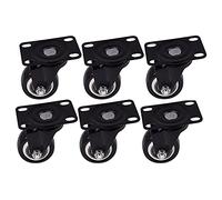 Casters 4Pcs / 6Pcs Furniture Caster 1.6 inch Dia Heavy Duty 200KG Black Polyurethane Swivel Castor Wheels Durable Trolley Caster Caster Wheels (Color : 4Pcs) (6pcs)