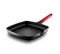 Castey ASADOR Padella a induzione, Base: ⌀ 21 cm, 27 x 27 cm, Manico rosso
