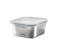 Castey Contenitore quadrato per microonde in acciaio inox - 1450 ml Contenitore quadrato per microonde in acciaio inox - 1450 ml