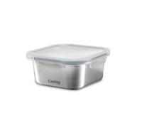 Castey Contenitore quadrato per microonde in acciaio inox - 600 ml Contenitore quadrato per microonde in acciaio inox - 600 ml