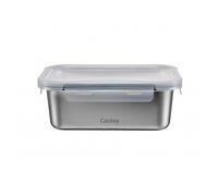 Castey - Contenitore Rettangolare in Acciaio Inox, 1780 ml, Chiusura Ermetica con Coperchio, per Conservazione Alimenti, Coperchio Senza BPA, Design Antigoccia, Lavabile in Lavastoviglie