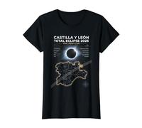 Castiglia e León Total Eclipse Spagna 12 Agosto 2026 Maglietta con Stampa Grafica Economica, Donna, Nero, XS