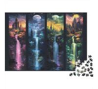 Castillo Cascada Fantasía Puzzle 1000 Pezzi Cartone Resistente Per Collezionisti, Puzzle Abilità Logiche, Attività Festa, Miglior Regalo Per Fan Devoti Di Puzzle 38x26cm/1000pcs