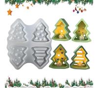 Casting Mold - Silicone, 5,71 x 4,72 x 1,18 in Christmas Tree Craft Mold Non-Stick | Handmade DIY Resin, Soap, Wax, And Plaster Molding, Holiday Ornament Molds For Festivals, Parties, Weddings