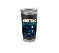 Casting Shadows on Dark Water Night Fishing Theme Bicchiere termico in acciaio inox doppia parete