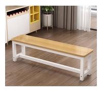 CastIron & HardwoodPatioBenchElegishShoeChangingChairforHomeGymandMallRestingWhite & LightWalnut 120x35x45cm (47x13x17.7 pollici)