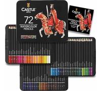 Castle Art Supplies Set 72 Matite Acquerellabili | Pigmenti Vibranti per Mescolanze, Disegni e Dipinti | Matite Acquerello Per Professionisti e Hobbisti Adulti